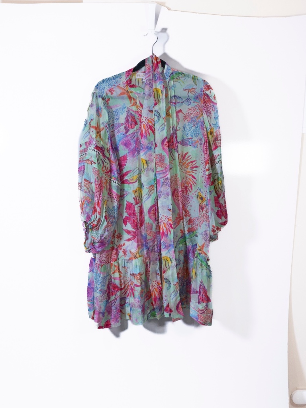 Pranella Echo Island Reef Ultra Lightweight Tropical Print Pattern Tiered Dress